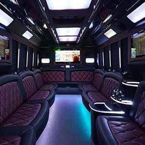 30-passenger party bus interior