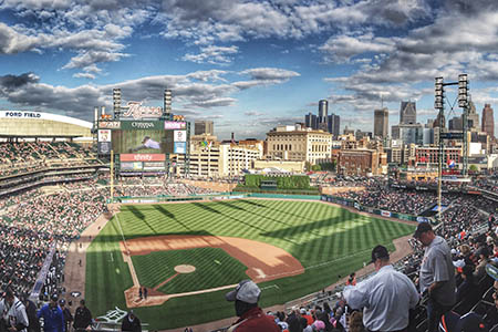 Detroit tigers at Comerica park